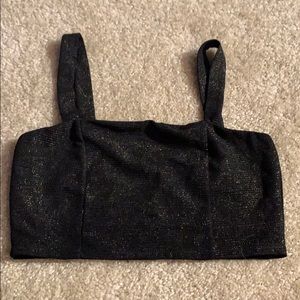Black sparkly crop top